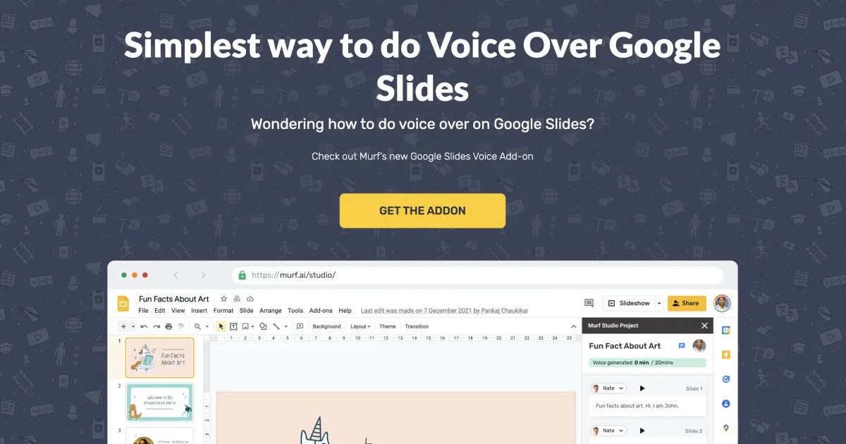 Add Professional Voice Overs to Your Google Slides with Murf.ai